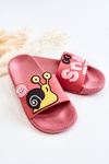 Світлі дитячі тапочки Темно-рожеві Равлик