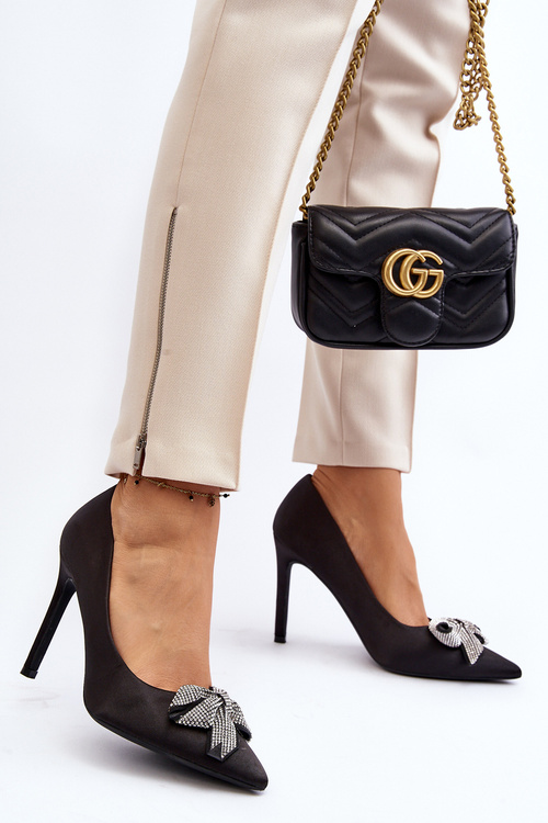 Високі підбори Fairine з чорним бантом