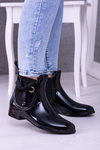 Чорні лаковані жіночі калоші Черевики челсі Someday