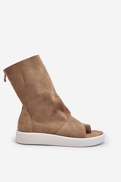 Жіночі чорні замшеві босоніжки з верхом Zazoo 3441