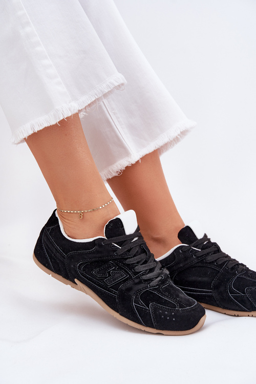 Жіночі Спортивні Черевики З Еко Замші Чорні Дорелла