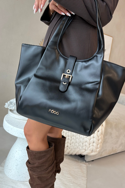 Сумка-шопер з пряжкою NOBO BAG6010-020 Чорна