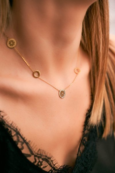 Жіноче золоте східне намисто Circle Viola