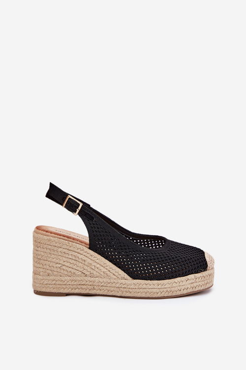 Жіночі Сандалі На Платформі З Плетінням Чорні Tulliata