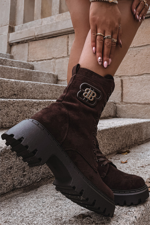 Жіночі черевики Wokrery з декоративним елементом ізольовані шоколадні Kalindra