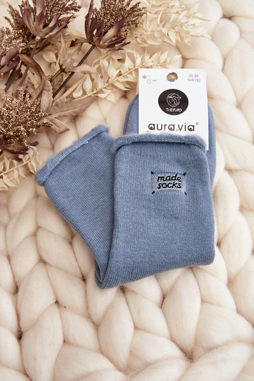 Жіночі товсті сині шкарпетки
