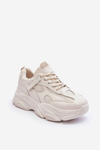 Жіночі кросівки на масивній платформі бежеві Agnenia