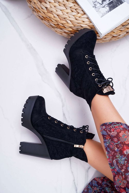 Жіночі високі чоботи чорні замшеві гранж Midow