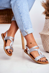 Жіночі босоніжки Flat Silver Rachel