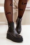 Zazoo 60498 Жіночі ботильйони Челсі на платформі та танкетці чорні
