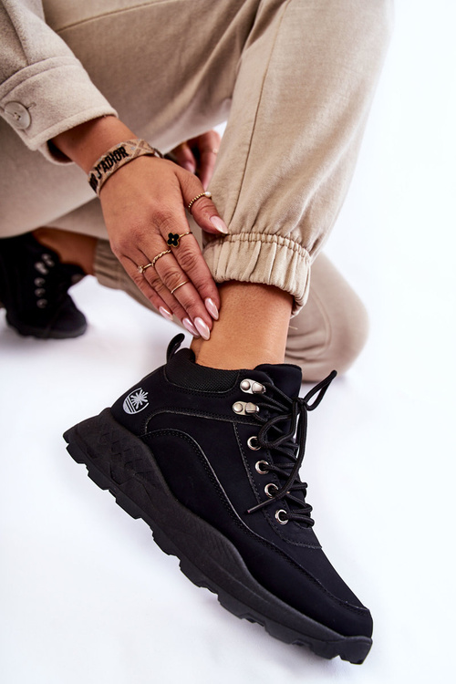 Жіночі теплі трекінгові черевики Trappers Black Otto