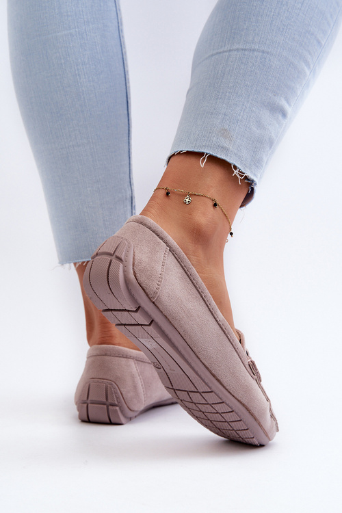 Жіночі стильні замшеві мокасини фіолетового кольору Rabell