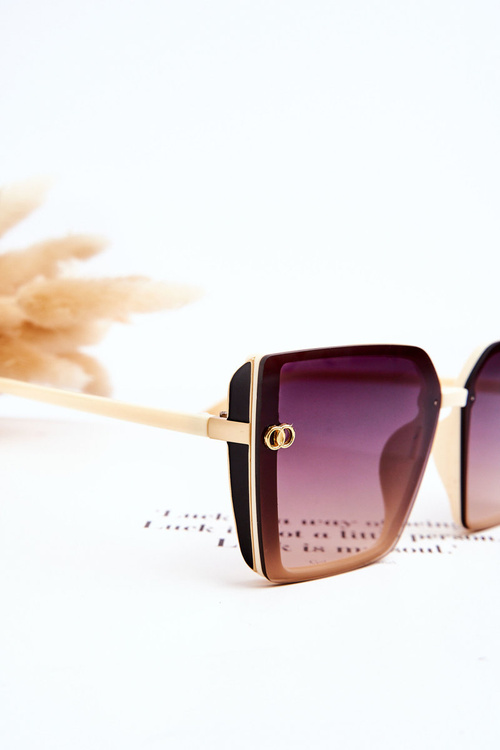 Великі сонцезахисні окуляри UV400 MA20601 Бежеві