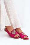 Жіночі сандалі з декоративним серцем S.Barski KV27-018 фуксія