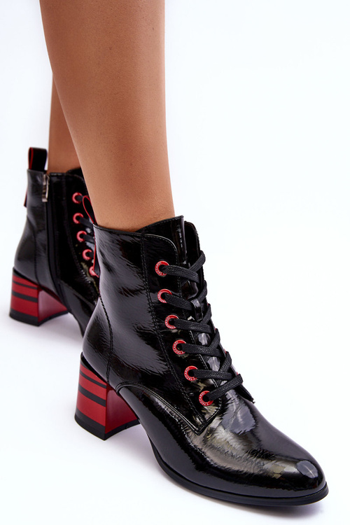 Лаковані чоботи на підборах SBarski MR870-49 Чорні