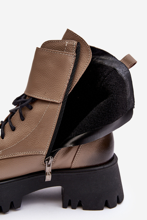 Шкіряні ботильйони жіночі бежеві Lemar Anceria