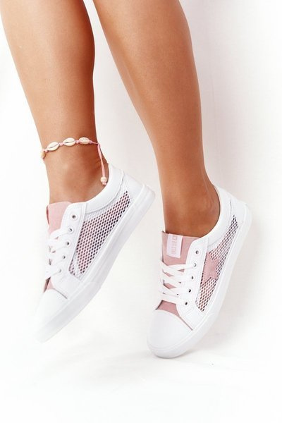Жіночі кросівки з сіткою Big Star DD274688 біло-рожеві