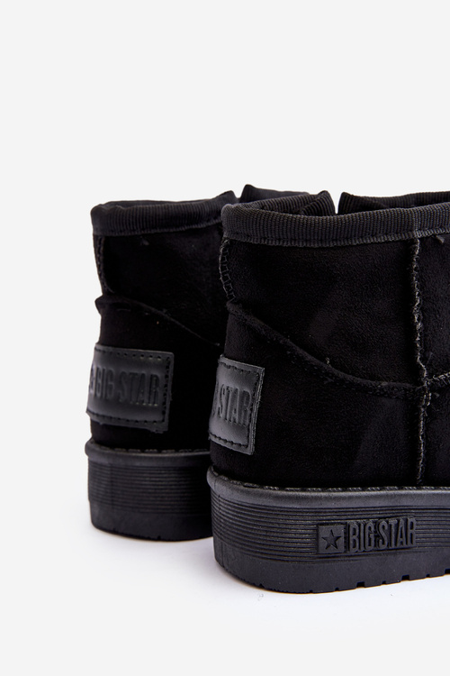 Дитячі снігові черевики на хутряній підкладці на блискавці чорні, велика зірка MM374100