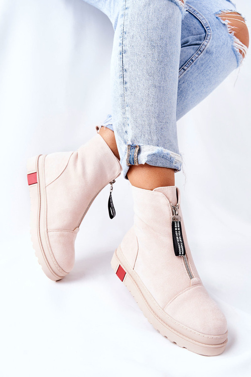 Чоботи жіночі на платформі бежеві Charlee