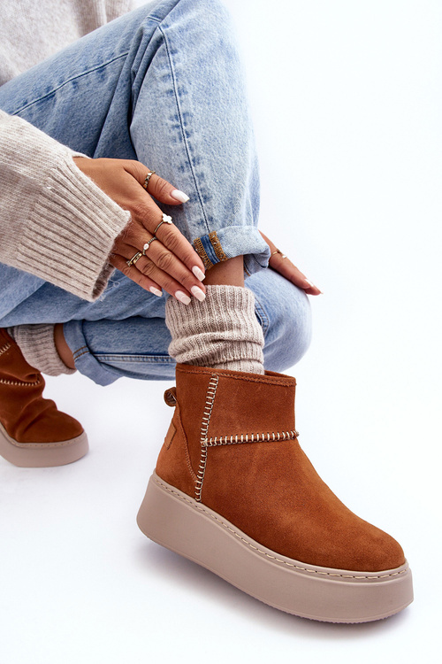 Жіночі замшеві зимові черевики Maciejka 06257-29 Коричневі