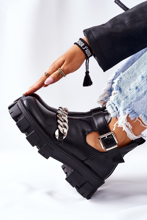 Чоботи з ланцюжком Чорні муки