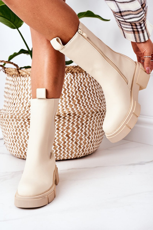 Утеплені черевики челсі бежеві Must Have