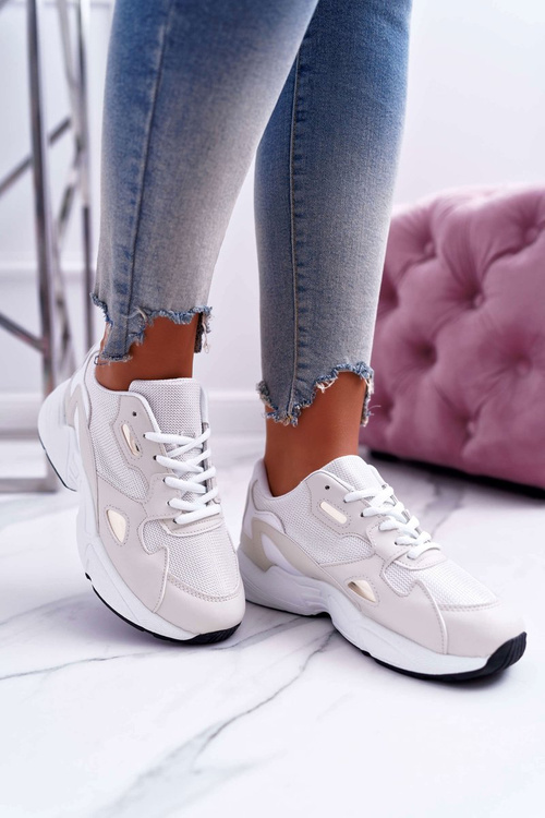 Спортивні жіночі туфлі білі бежеві Shantal