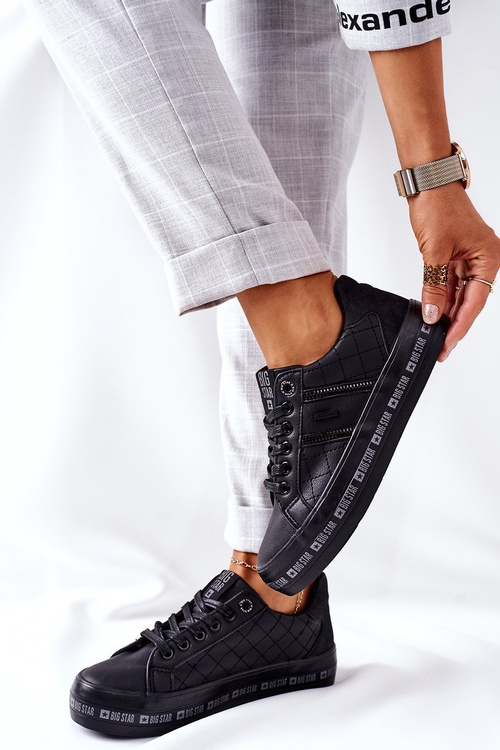 Шкіряні кросівки на платформі BIG STAR II274070 Чорні