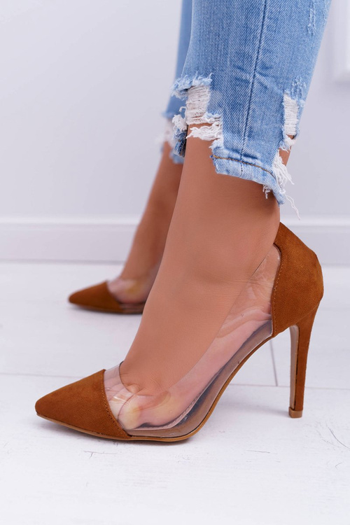 Жіночі туфлі на високих підборах, прозорі, гострокінцеві Camel Live