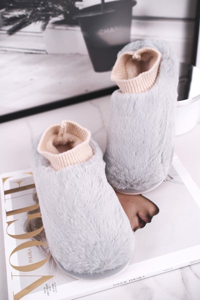 Жіночі тапочки з хутром і носком Grey Yeti