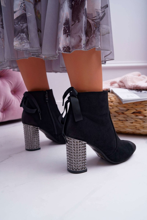 Жіночі черевики на шпильці Rock Zipper Black Stein