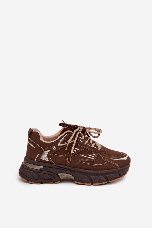 Жіночі Спортивні Кросівки З Подвійним Шнурівкою Шоколадні Annelie