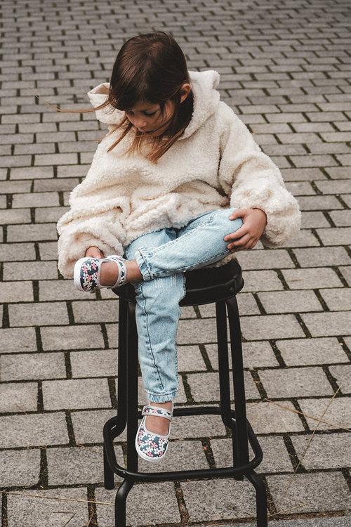 Дитячі балерини в квітах темно-синьо-сірий Ноа