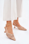 Туфлі На Шпильці З Загостреним Носком І Відкритою Пяткою Бежеві Umirana