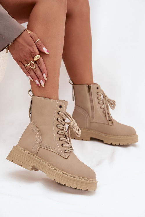 Жіночі Чоботи Worker З Замком Бежеві Tirina