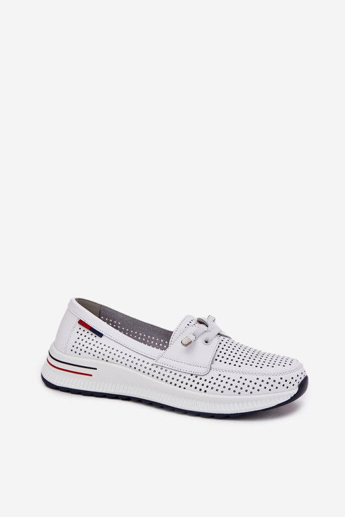 Шкіряні жіночі черевики на платформі білі Violeth