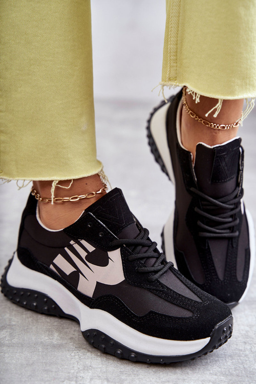 Жіноче спортивне взуття на зав'язках чорного кольору Tolea