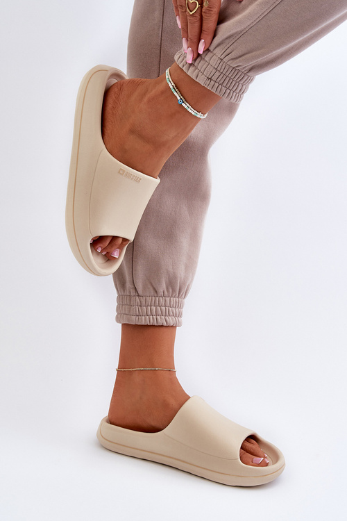 Світлі жіночі шльопанці Big Star NN274A040 бежевого кольору