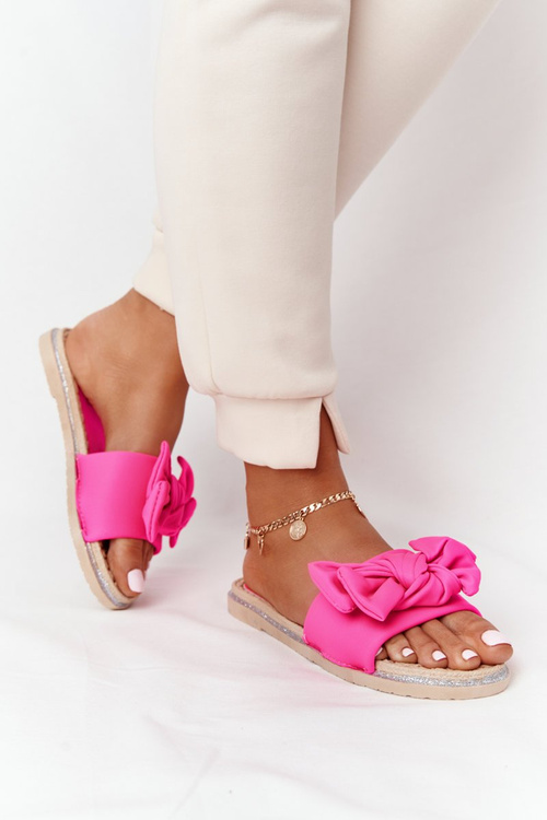 Гумові тапочки з бантом Рожеві Andrea