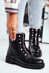 Жіночі черевики з великою блискавкою Чорні Hypnotized