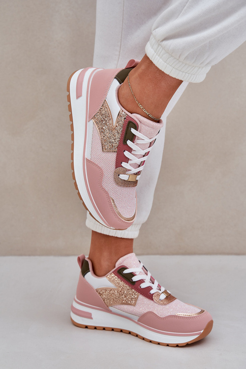 Блискучі Спортивні Черевики Для Жінок Рожеві Leesema