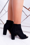 Жіночі чоботи на шпильці замшеві чорні Jessin