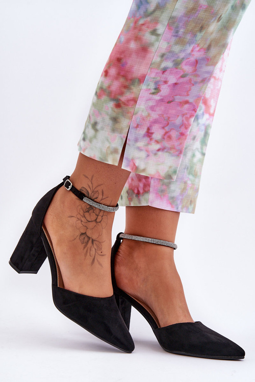 Замшеві туфлі зі стразами Black Diamond