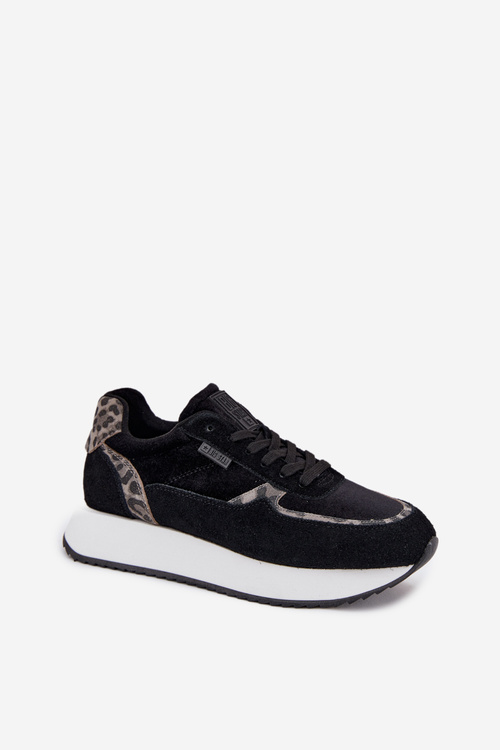 Жіночі Замшеві Кросівки Big Star OO274A312 HI-POLY SYSTEM Чорні Пантера