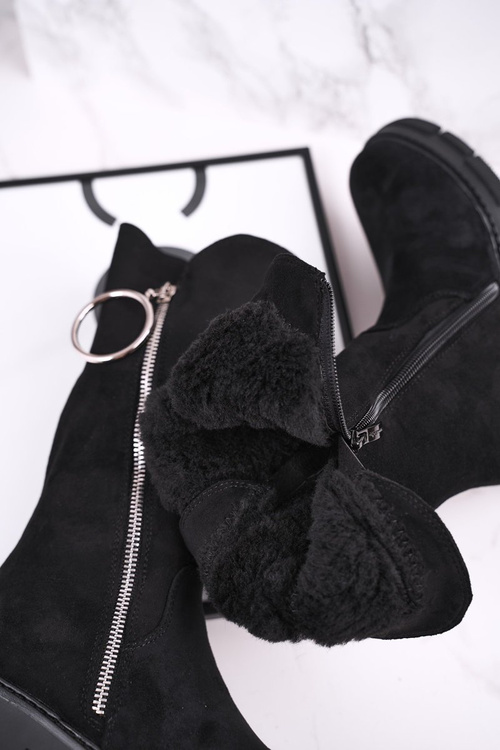 Чоботи дитячі утеплені чорні Норабель