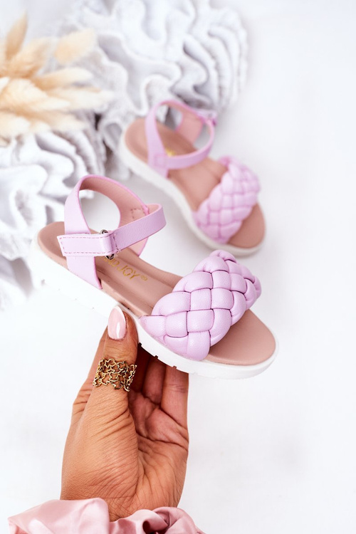 Дитячі плетені босоніжки фіолетового кольору Adella