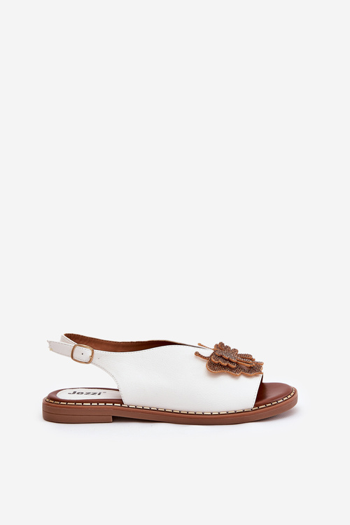 Жіночі Сандалі На Плоскому Каблуці З Декором Білі Setorina