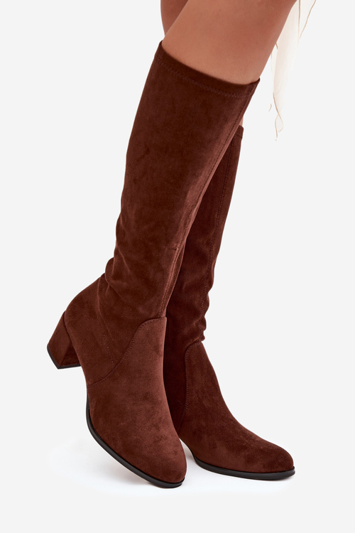 Класичні еко замшеві чоботи Sergio Leone KZ205 Темно-коричневі