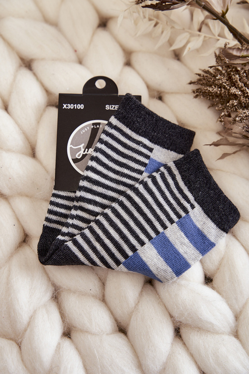 Шкарпетки дитячі класичні в смужку і смужку Сині