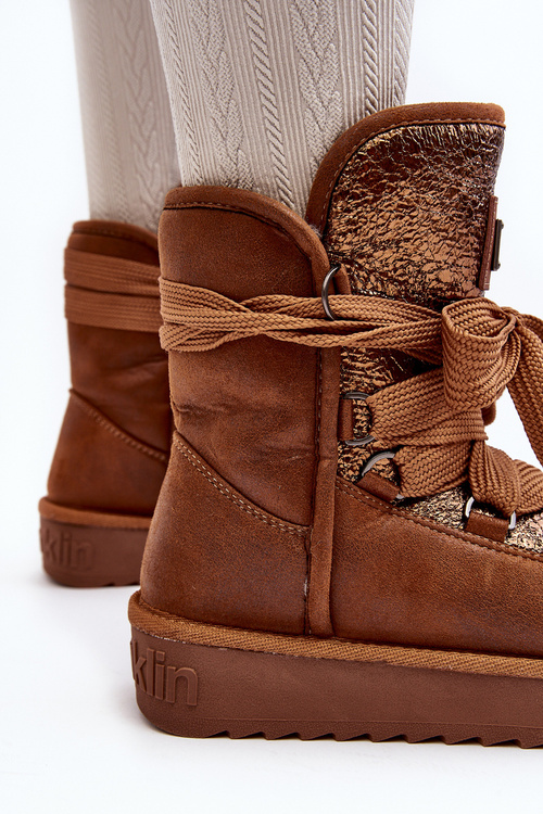 Жіночі зимові черевики зі шнурівкою D.Franklin DFSH370006 Коричневий